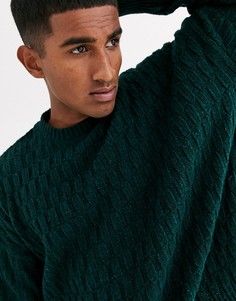 Сине-зеленый фактурный oversize-джемпер ASOS DESIGN