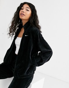Черная вельветовая олимпийка Nike-Черный