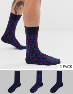 Набор носков в подарочной упаковке Tommy Hilfiger - 3 пары-Мульти
