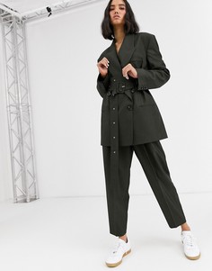 Суженные книзу брюки в винтажном стиле ASOS DESIGN-Серый