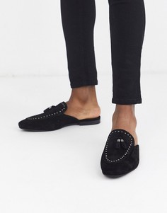 Черные лоферы с открытой пяткой River Island-Черный