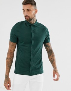 Зеленая трикотажная рубашка из органического хлопка ASOS DESIGN-Зеленый