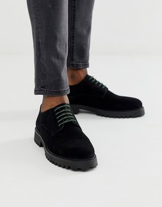 Черные замшевые туфли дерби WALK London sean-Черный