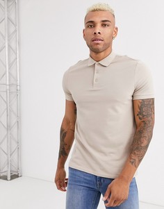 Бежевое поло из органического хлопка ASOS DESIGN-Бежевый