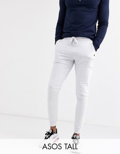 Белые меланжевые легкие джоггеры зауженного кроя ASOS DESIGN Tall-Белый