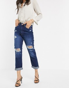 Темные джинсы в винтажном стиле River Island-Синий