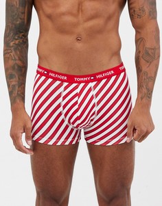 Красные боксеры-брифы с полосками и логотипом на поясе Tommy Hilfiger-Красный