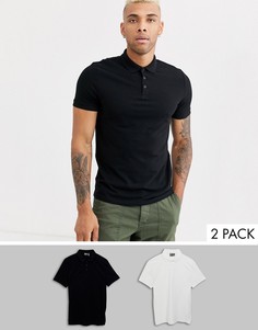 Поло из органического пике ASOS DESIGN - Набор из 2 шт. со скидкой-Мульти