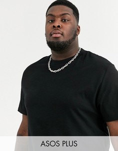 Черная свободная футболка из органического хлопка с круглым вырезом ASOS DESIGN Plus-Черный