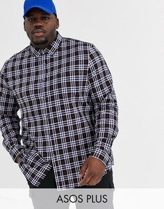 Черная рубашка в клетку классического кроя ASOS DESIGN Plus-Черный