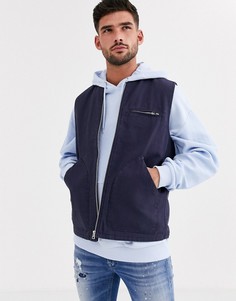 Темно-синий парусиновый жилет ASOS DESIGN