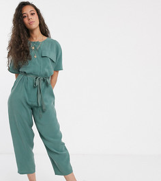 Комбинезон со съемной сумкой-кошельком на пояс ASOS DESIGN Petite-Зеленый