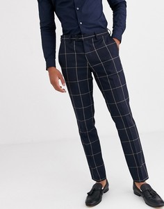 Темно-синие брюки скинни в клетку Jack & Jones Premium-Темно-синий