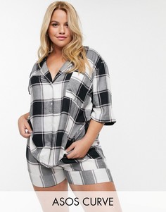 Рубашка в клетку ASOS DESIGN Curve mix & match-Мульти