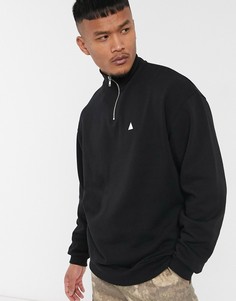 Черный oversize-свитшот на молнии ASOS DESIGN
