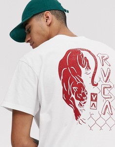 Белая футболка с принтом RVCA Powler-Белый
