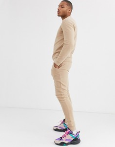 Бежевый спортивный костюм ASOS DESIGN