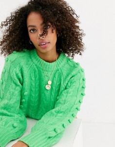 Премиум-джемпер с узором \в косичку\" ASOS DESIGN-Зеленый