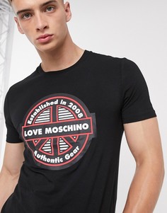 Футболка с логотипом Love Moschino-Черный