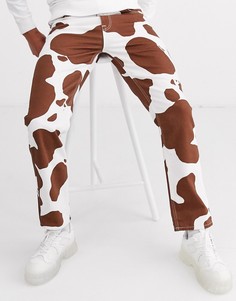 Джинсы с принтом ASOS DESIGN-Белый