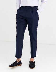 Широкие брюки с драпировкой и складками Harry Brown-Темно-синий