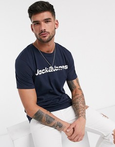 Футболка с принтом на груди Jack & Jones Originals-Темно-синий