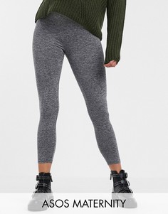 Меланжевые леггинсы ASOS DESIGN Maternity Petite-Серый