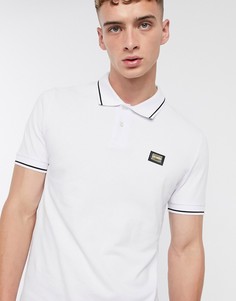 Футболка-поло с контрастной отделкой Love Moschino-Белый