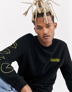 Черный свитшот с принтом на рукавах ASOS DESIGN