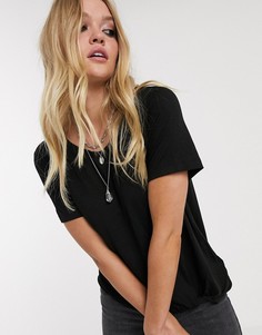 Блестящая футболка AllSaints-Черный