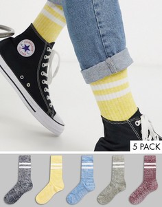 5 пар спортивных носков ASOS DESIGN-Мульти