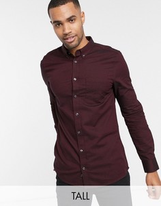 Бордовая рубашка Burton Menswear Big & Tall-Красный