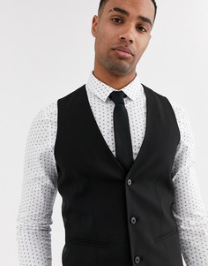 Черный жилет скинни ASOS DESIGN Tall