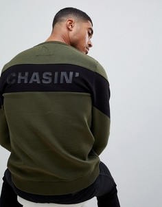 Свитшот цвета хаки со вставками Chasin Quincy-Черный