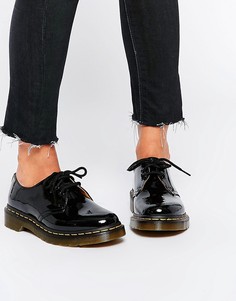Черные лакированные туфли на плоской подошве Dr Martens 1461-Черный