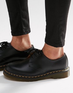 Туфли на плоской подошве с 3 парами люверсов Dr Martens 1461 Gibson-Черный