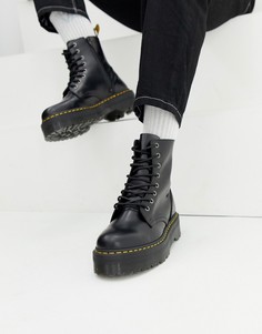Черные ботинки на платформе с 8 парами люверсов Dr Martens Jadon-Черный