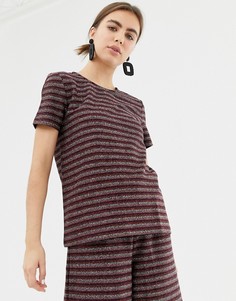 Футболка в полоску металлик Pieces Kasey-Мульти