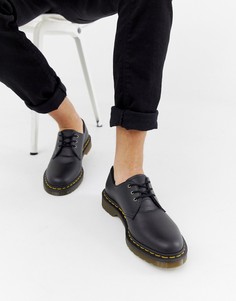 Черные туфли из веган-кожи с 3 парами люверсов Dr Martens 1461-Черный