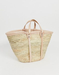 Соломенная сумка с кожаной отделкой Orelia-Мульти