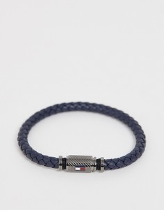 Темно-синий плетеный браслет Tommy Hilfiger