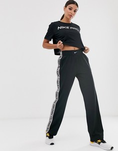 Черные брюки с кнопками Nike Pro Training-Черный