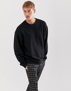 Oversize-свитшот черного цвета ASOS DESIGN-Черный