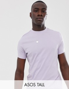 Фиолетовая футболка из органического хлопка с круглым вырезом ASOS DESIGN Tall-Фиолетовый