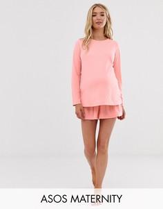 Трикотажные пижамные шорты ASOS DESIGN Maternity-Красный