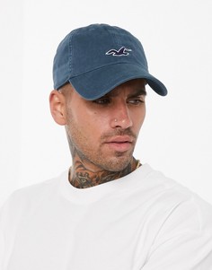 Темно-синяя бейсболка с логотипом Hollister-Темно-синий