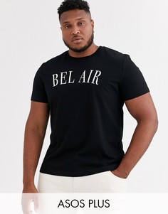 Футболка с принтом-надписью ASOS DESIGN Plus-Черный