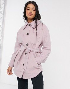 Розовая куртка с начесом ASOS DESIGN-Розовый