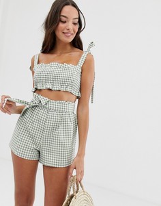 Зеленый пляжный комплект в клетку Fashion union apple-Мульти