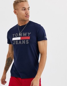 Темно-синяя футболка с логотипом Tommy Jeans Essential-Темно-синий